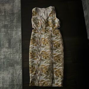 Gianni bini neutral cut out leaf dress